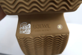 Loewe Men's Brown Shearling Wedge Boots