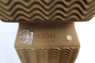 Loewe Men's Brown Shearling Wedge Boots